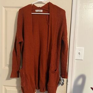 Rust Open Front Cardigan